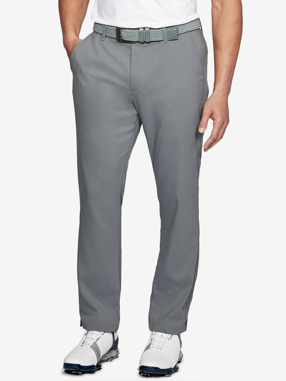 Under Armour Light Gray Athletic Golf Pants Men’s 34x32 Performance Stretch